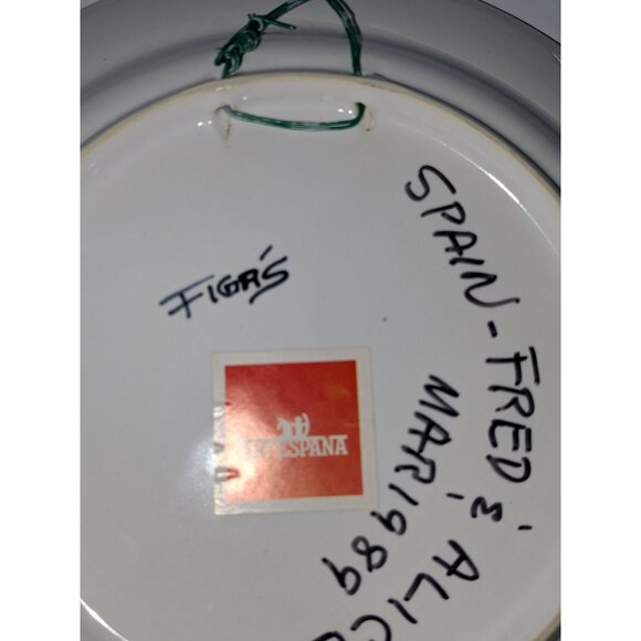 Hand-Painted Spanish Ceramic Wall Plate Ladies Faces Olive Motif Artespana Figrs - Picture 7 of 12